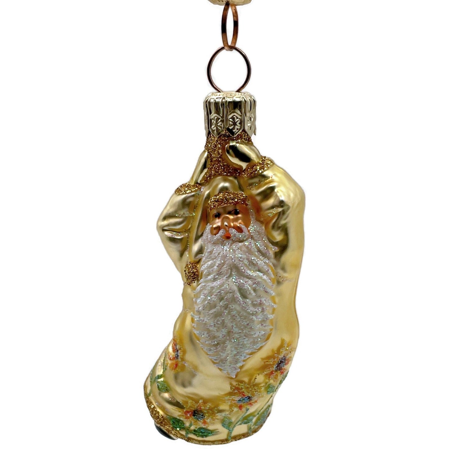 Patricia Breen Into the Blue Santa Claus Sunflowers Spring Christmas Ornament