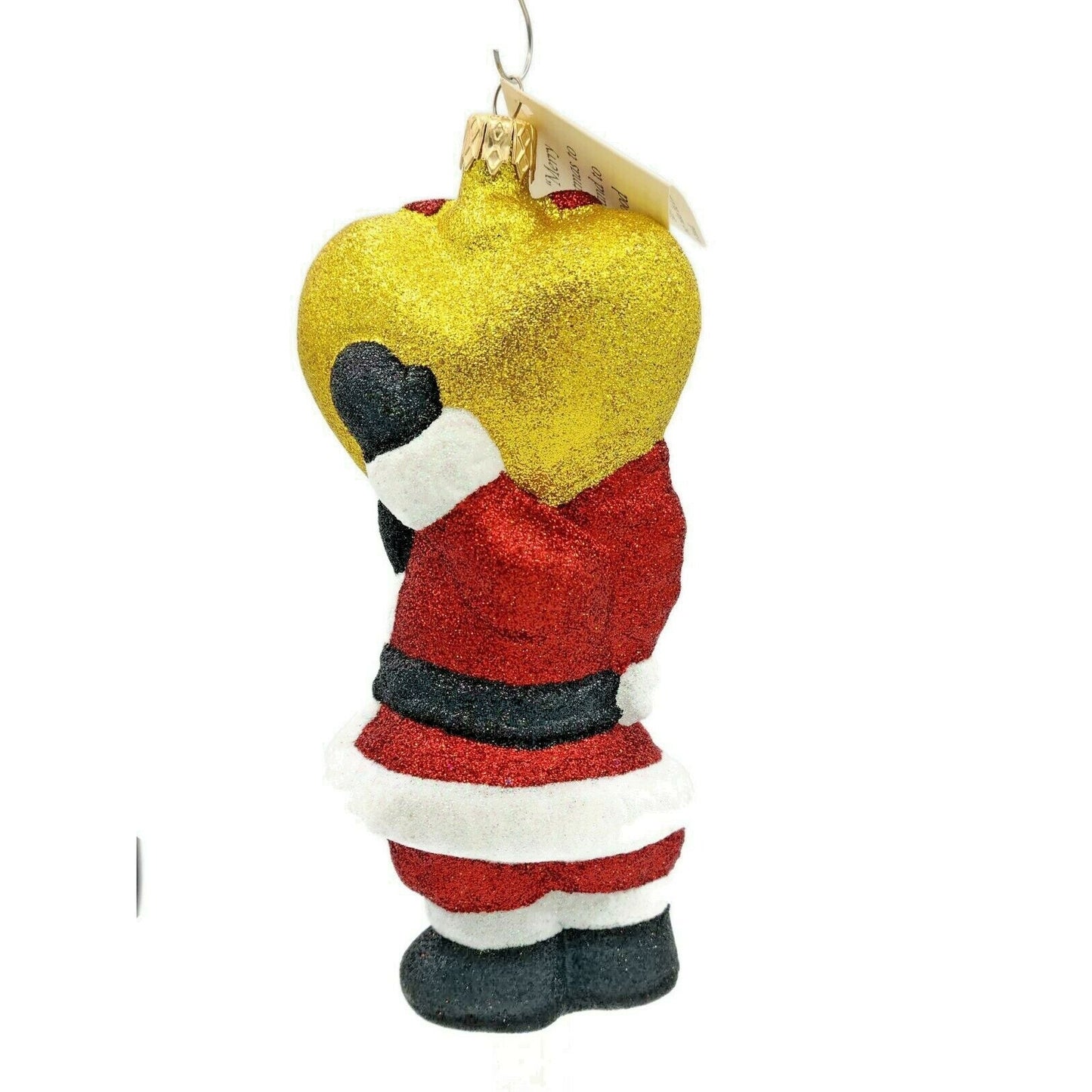 Larry Fraga PS Santa Claus Loves You Christmas Tree Holiday Glittered Ornament