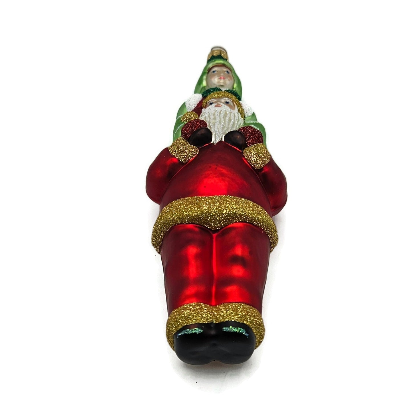 Patricia Breen Carry Me Santa Claus Red Green Christmas Holiday Tree Ornament