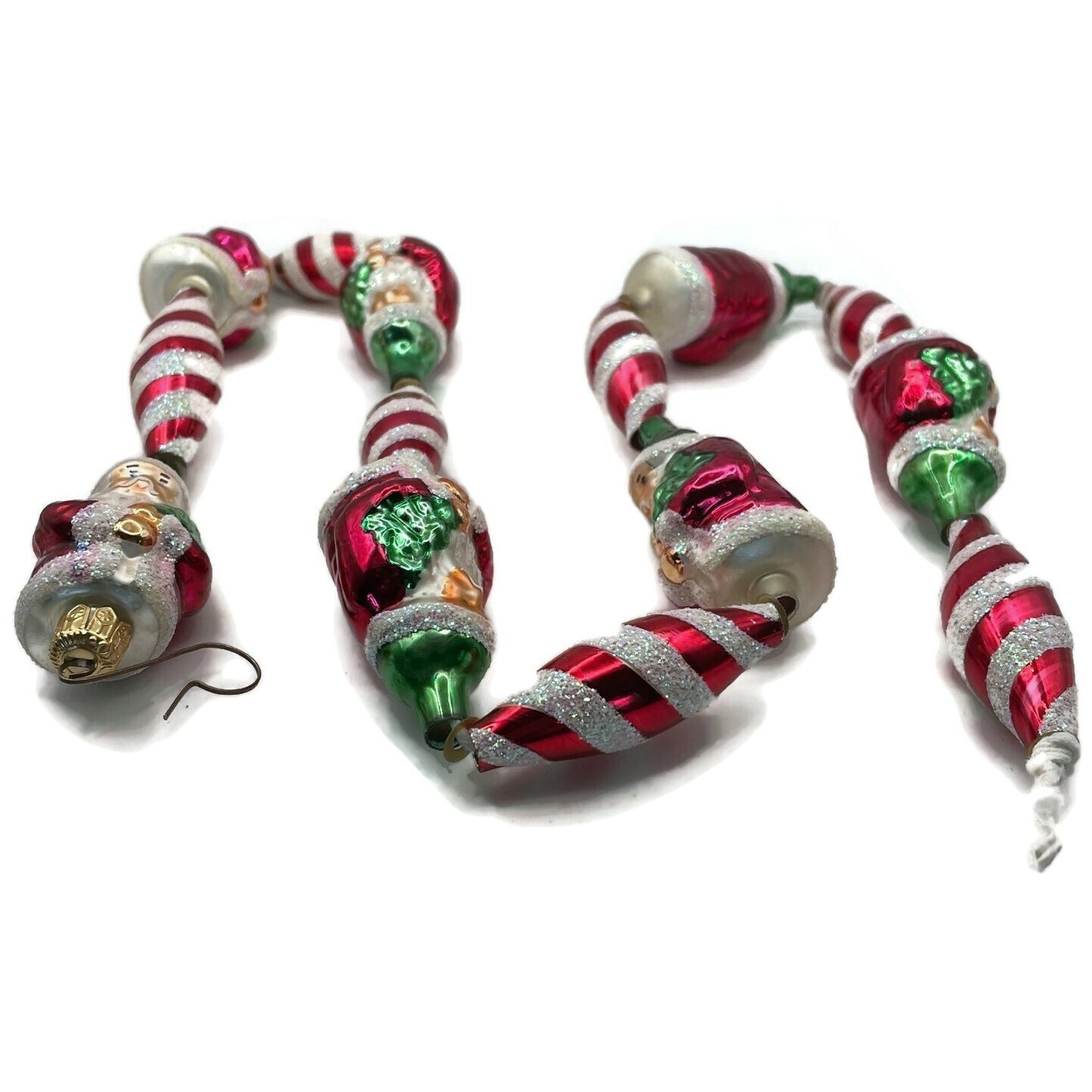 Christopher Radko Santa Claus Swirl Garland Peppermint Christmas Tree Decor