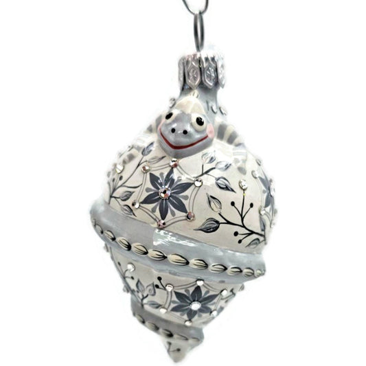 Patricia Breen Topping Chameleon Chinoiserie Graphite Spring Christmas Ornament