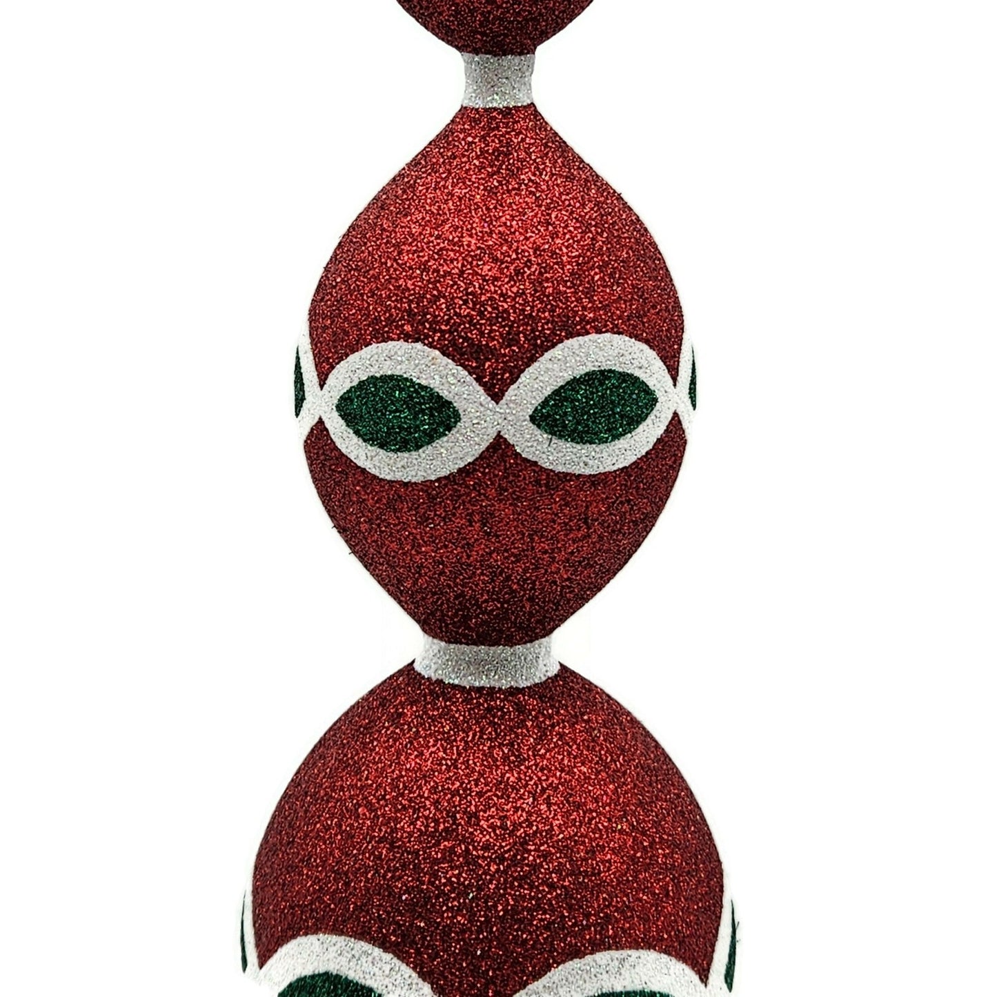 Patricia Breen Faberge Finial Red Santa Claus Glitter Christmas Holiday Topper