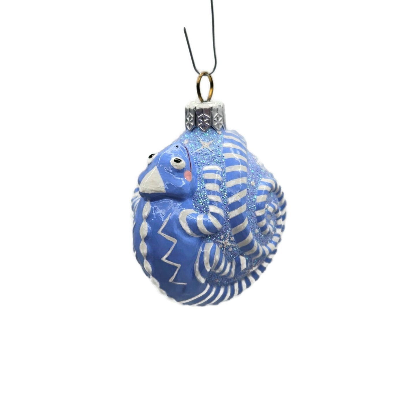 Ornament Patricia Breen Once Again for James Snowfaces Blue Chameleon Christmas