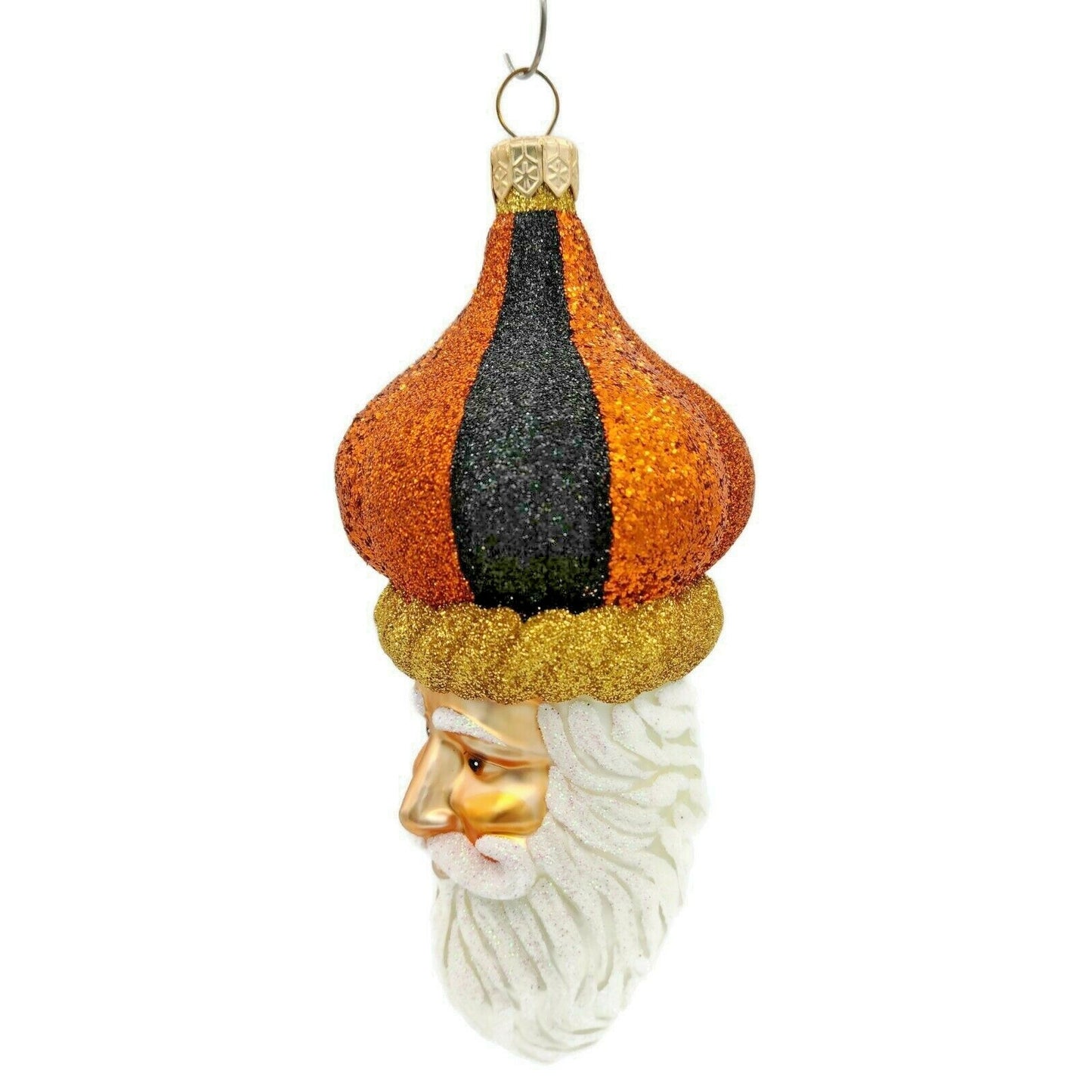 Patricia Breen Carnival Noel Halloween Ornament Santa Orange Black Glittered