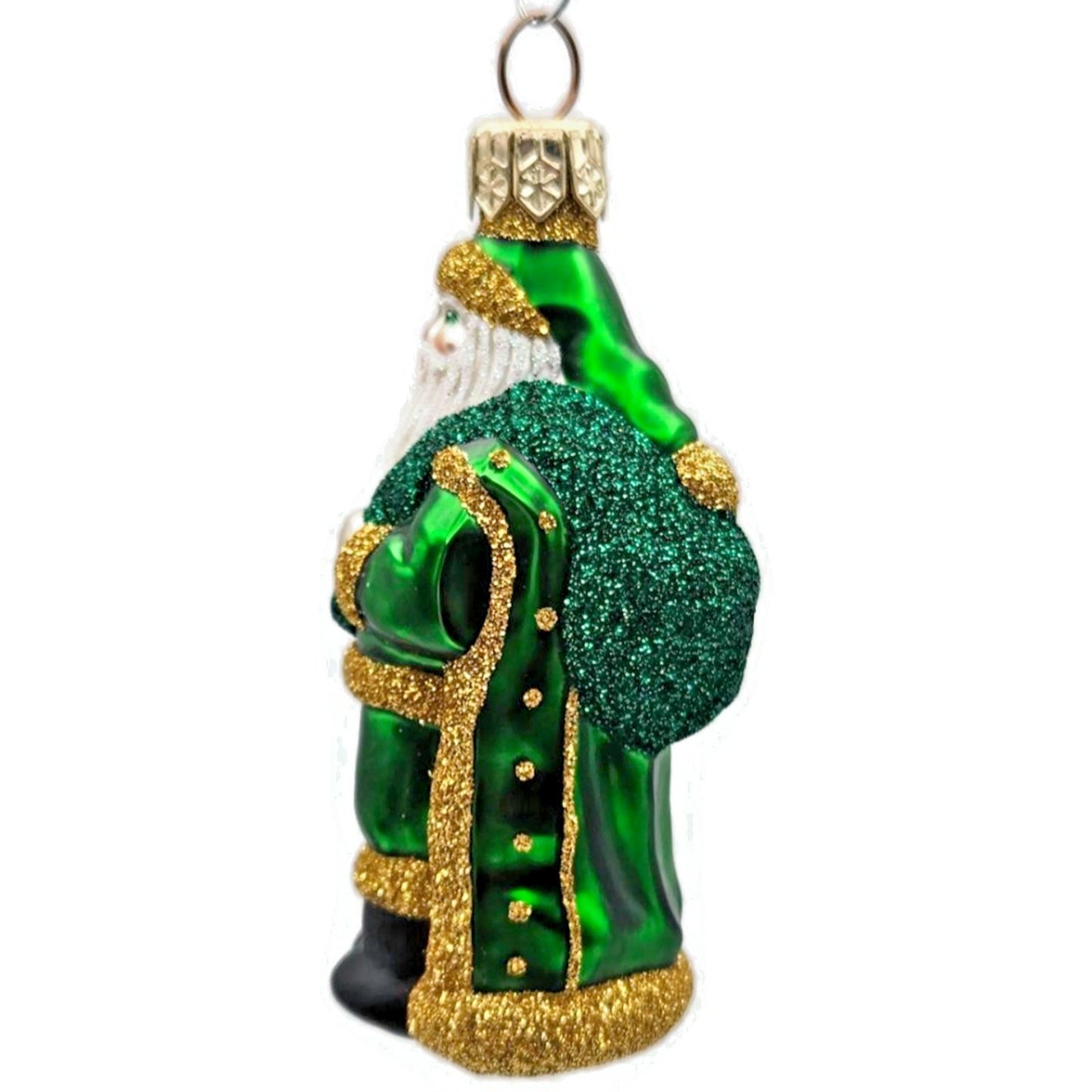 Patricia Breen Miniature Jordan Santa Claus Green Bag Christmas Tree Ornament