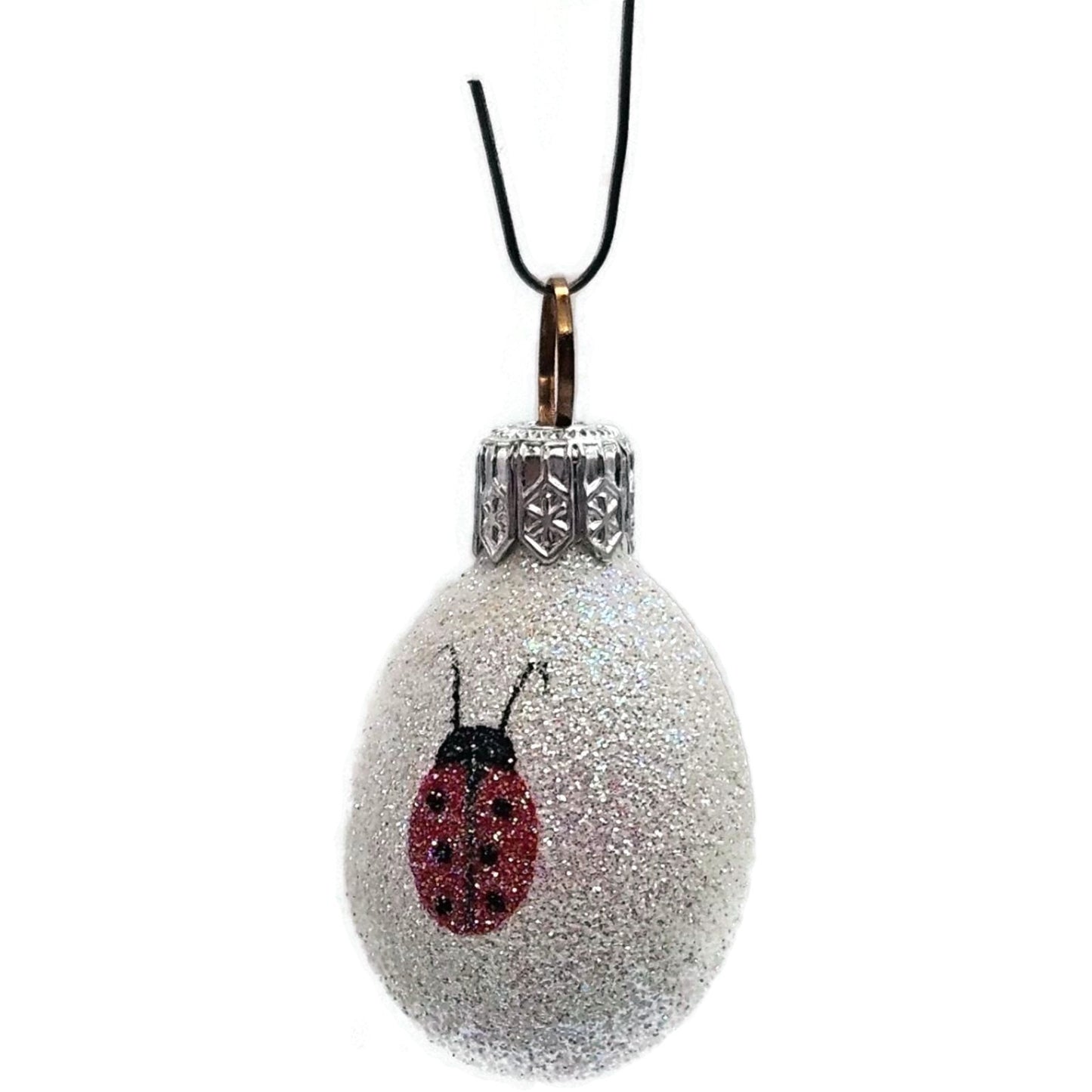 Patricia Breen Miniature Egg Ladybug Single Pearl Red Easter Christmas Ornament