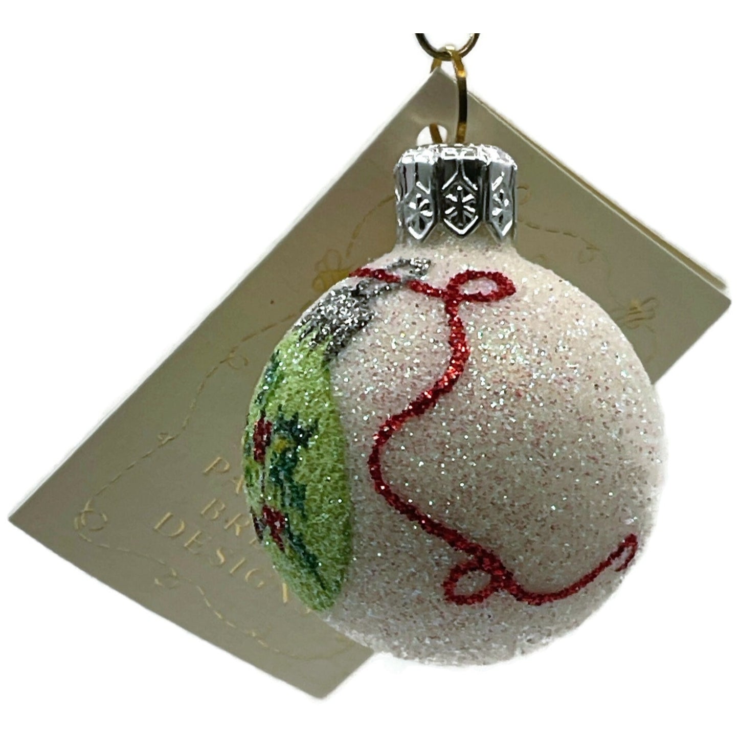 Patricia Breen Studio Gift Ball Holly Berry Pearl Christmas Tree Ornament
