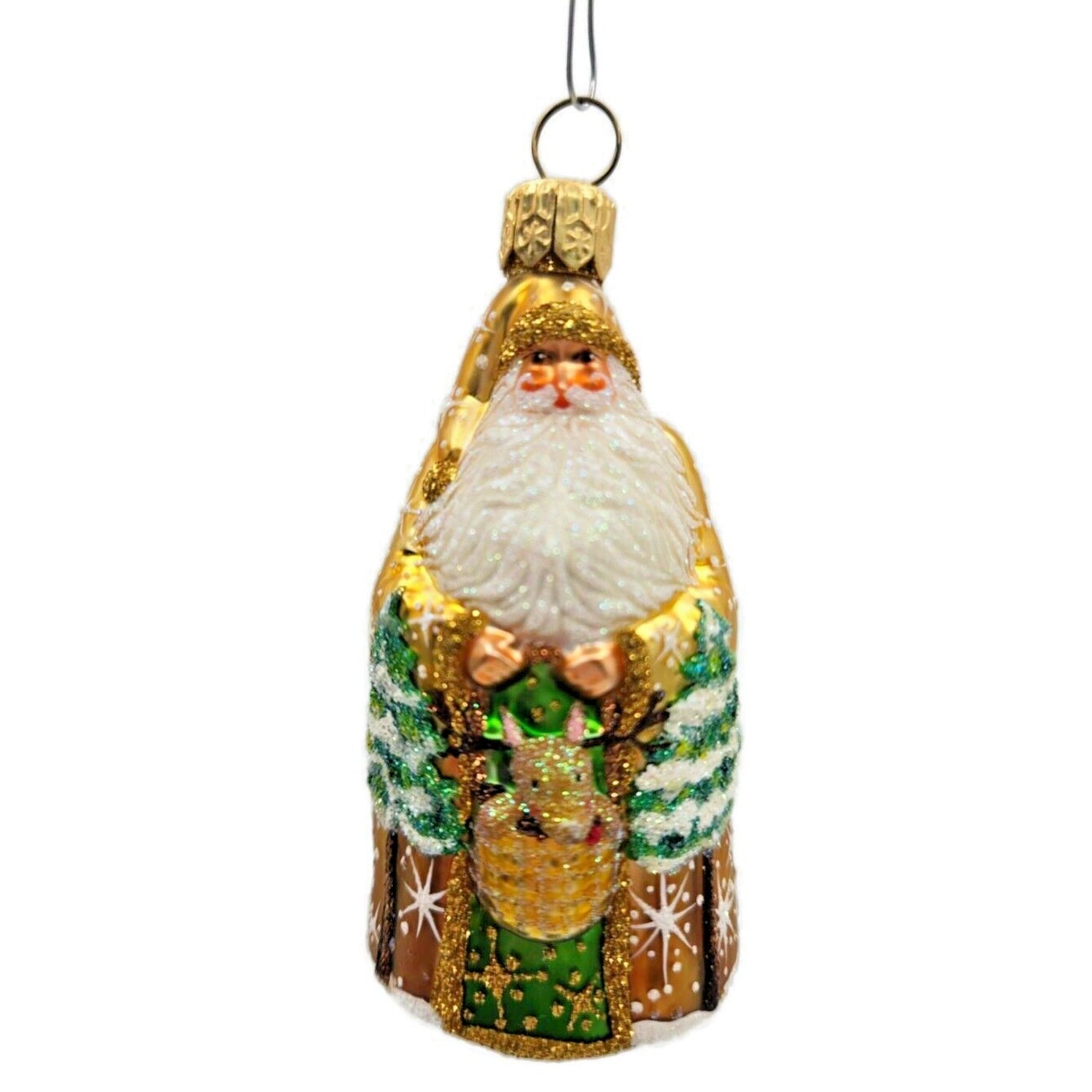 Patricia Breen Baby Blixen Gold Santa Claus Snowfklakes Christmas Tree Ornament