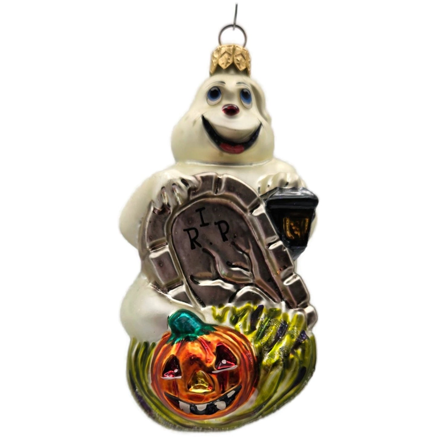 Christopher Radko Fright D Light Ghost Pumpkin Halloween Christmas Tree Ornament