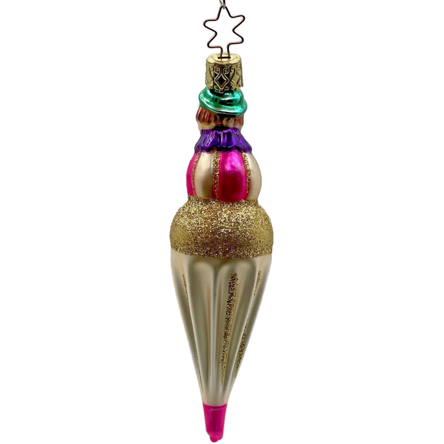 Clown Head On Ice Cream Inge Glass Ornament Old World Christmas Tree OWC German