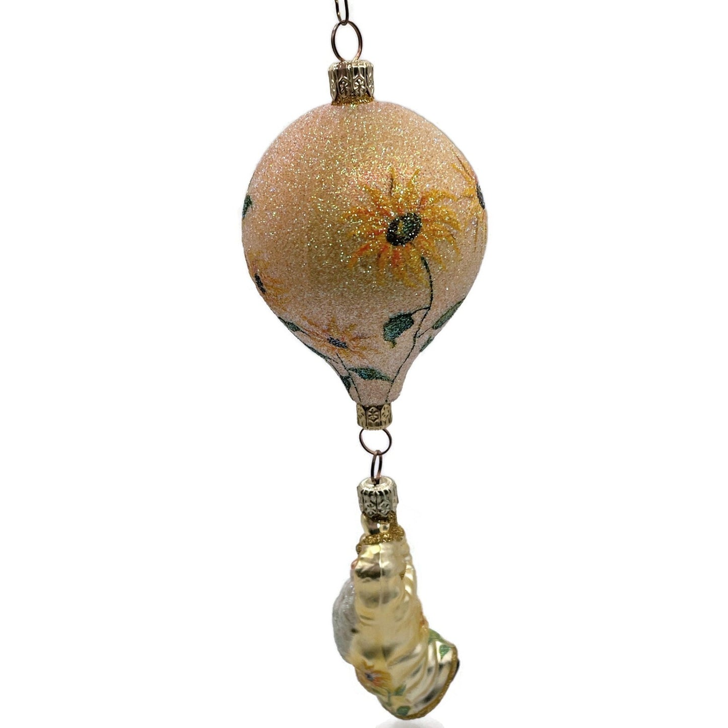 Patricia Breen Into the Blue Santa Claus Sunflowers Spring Christmas Ornament