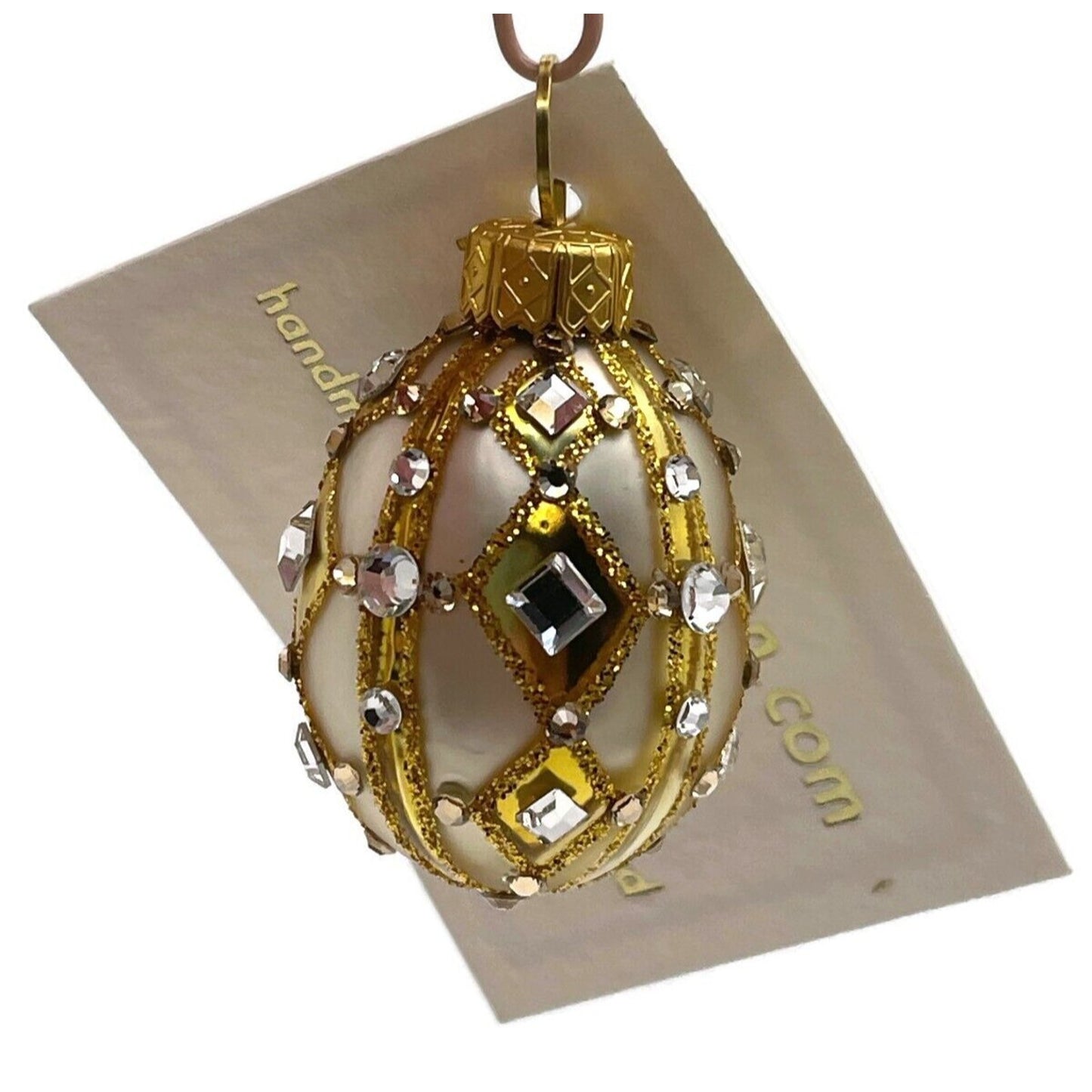 Patricia Breen Miniature Egg Henri Gold Crystals Easter Christmas Tree Ornament