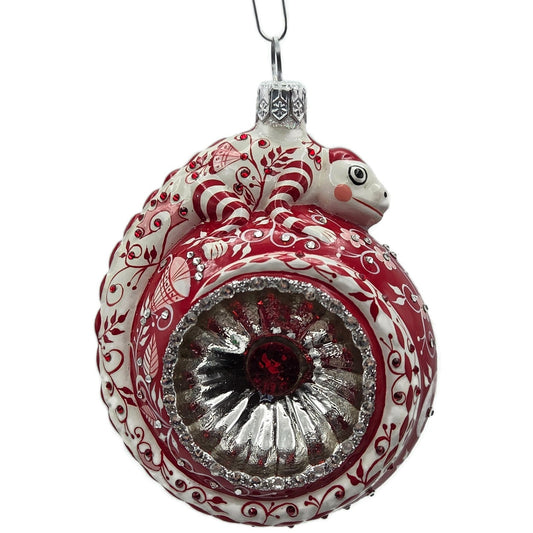 Patricia Breen Merrie Christmas James Chinoiserie Red Christmas Tree Ornament