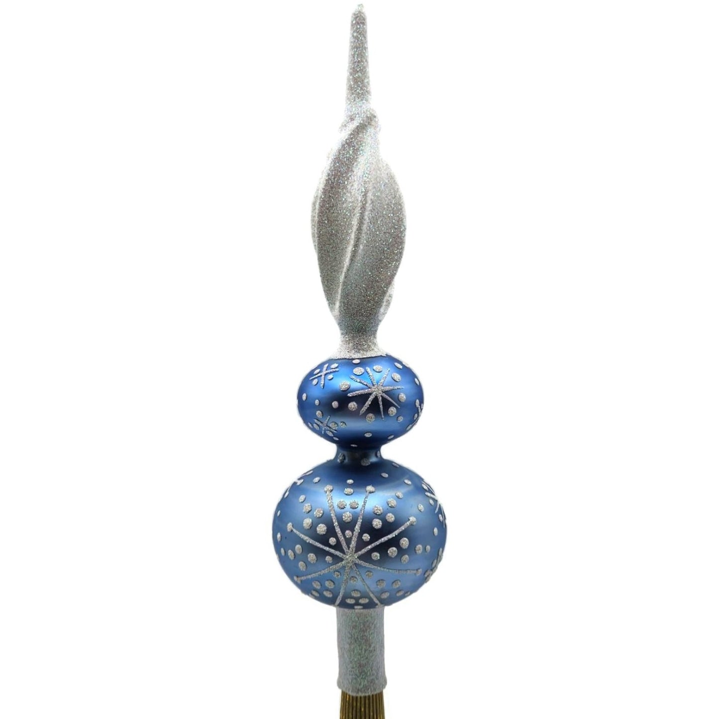 Patricia Breen Miniature Blizzard Finial Light Blue Matte Christmas Tree Topper