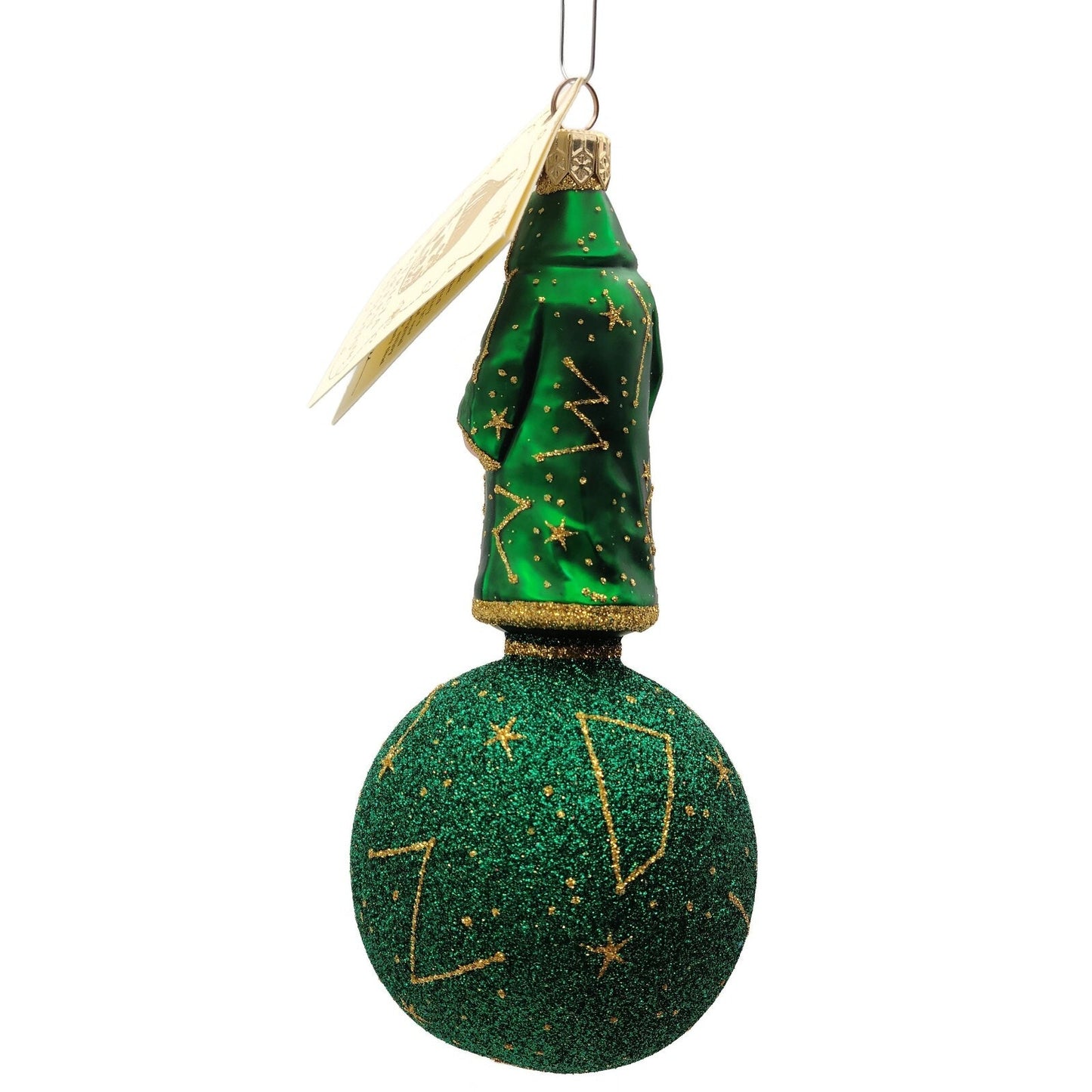 Patricia Breen Miniature Copernicus on Sphere Green Gold Christmas Tree Ornament