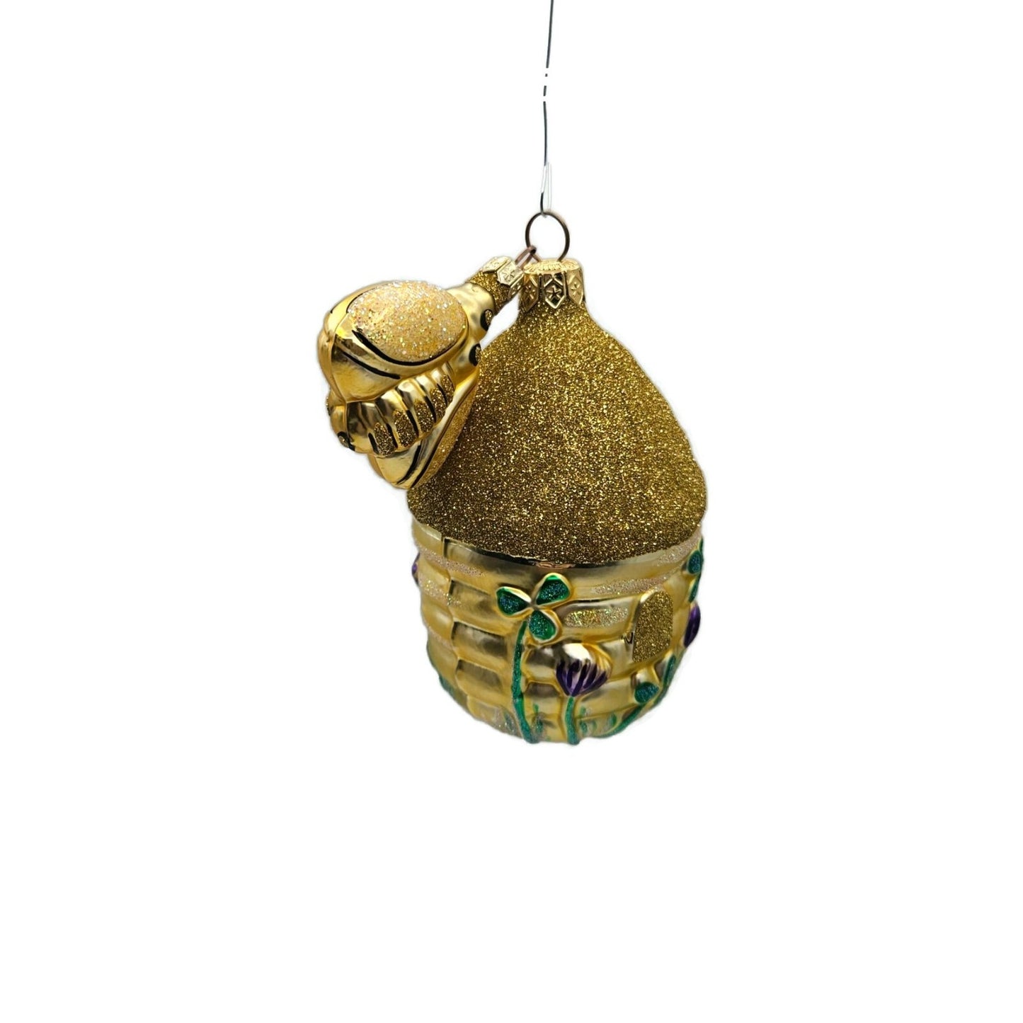 Patricia Breen Clover Beeskep and Bee Glittered Wings Spring Christmas Ornament