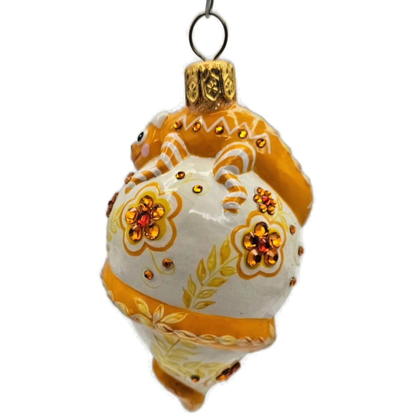 Patricia Breen Topping Chameleon Zalipie Persimmon Fall Christmas Tree Ornament