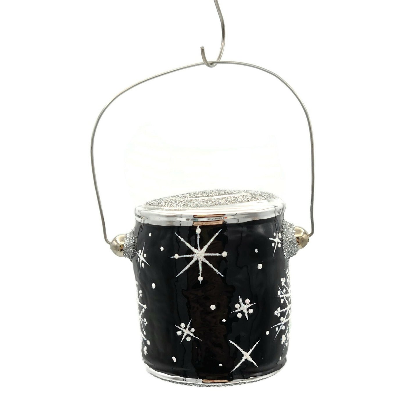 Patricia Breen Colourful Quarts Black Snowflakes Paint Can Christmas Ornament