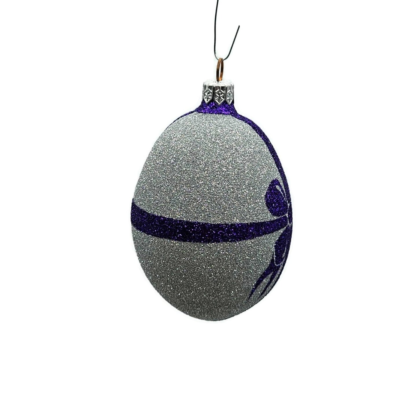 Patricia Breen Eggs Set of 3 Purple Blue Silver Easter Christmas Tree Ornament