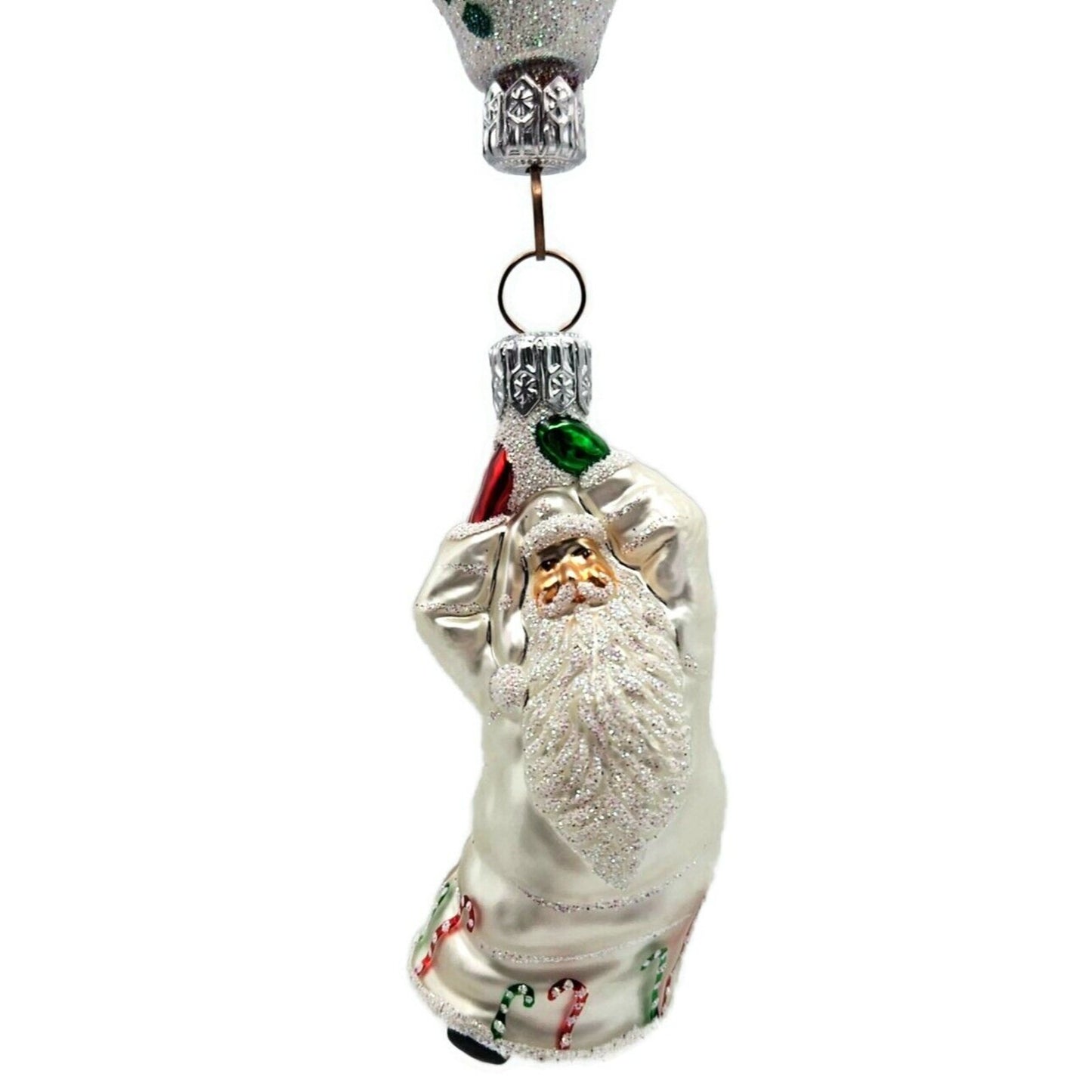 Ornament Patricia Breen Into the Blue Santa Claus Candy Canes Christmas CATZ