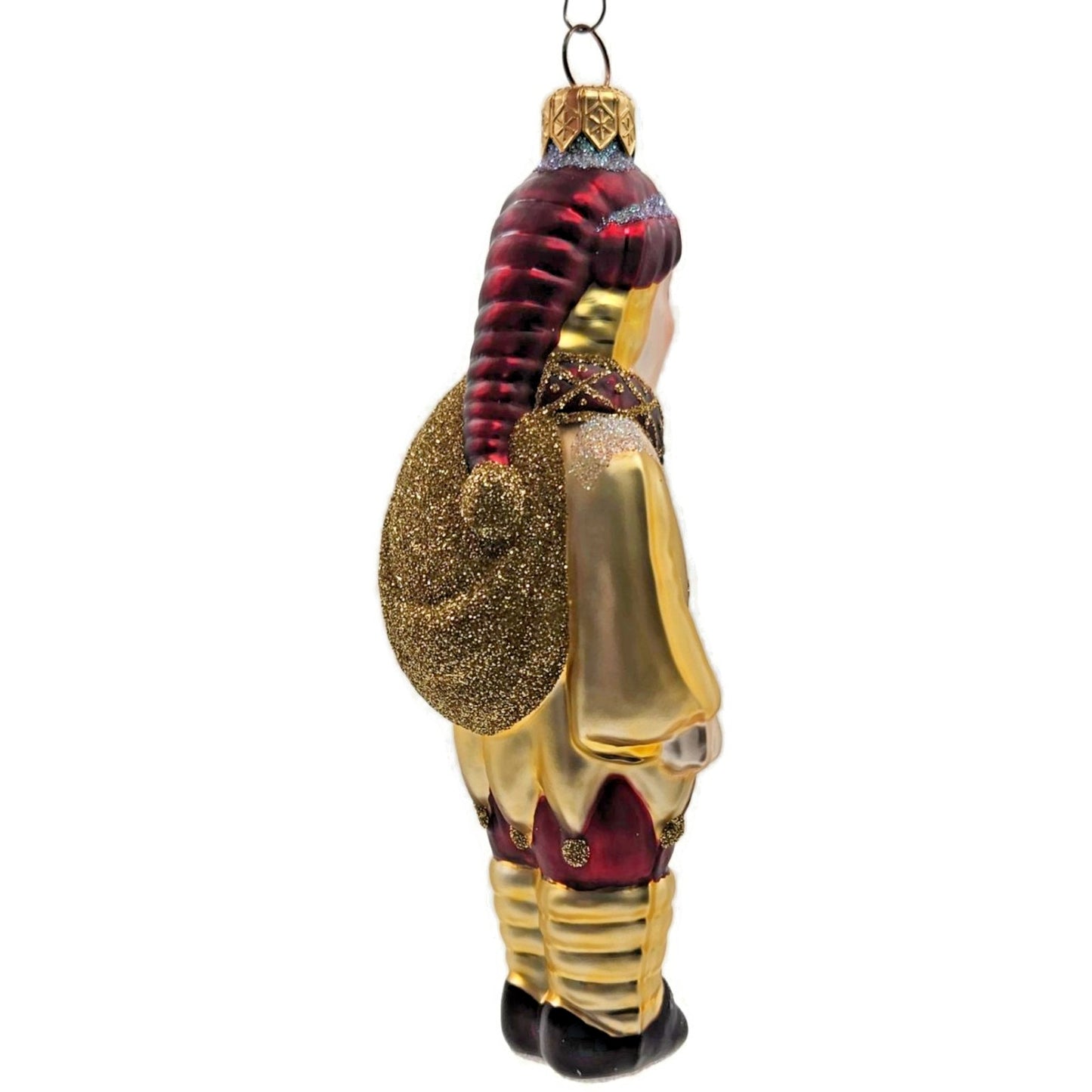 Patricia Breen Jack Frost Bordeaux Gold Glittered Bag Christmas Tree Ornament