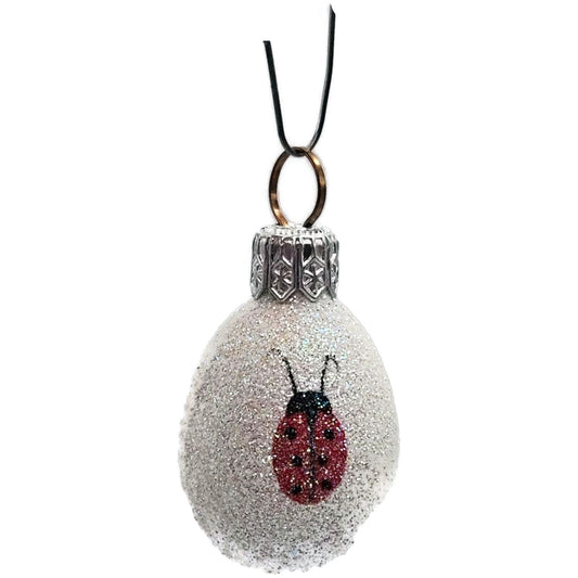 Patricia Breen Miniature Egg Ladybug Single Pearl Red Easter Christmas Ornament