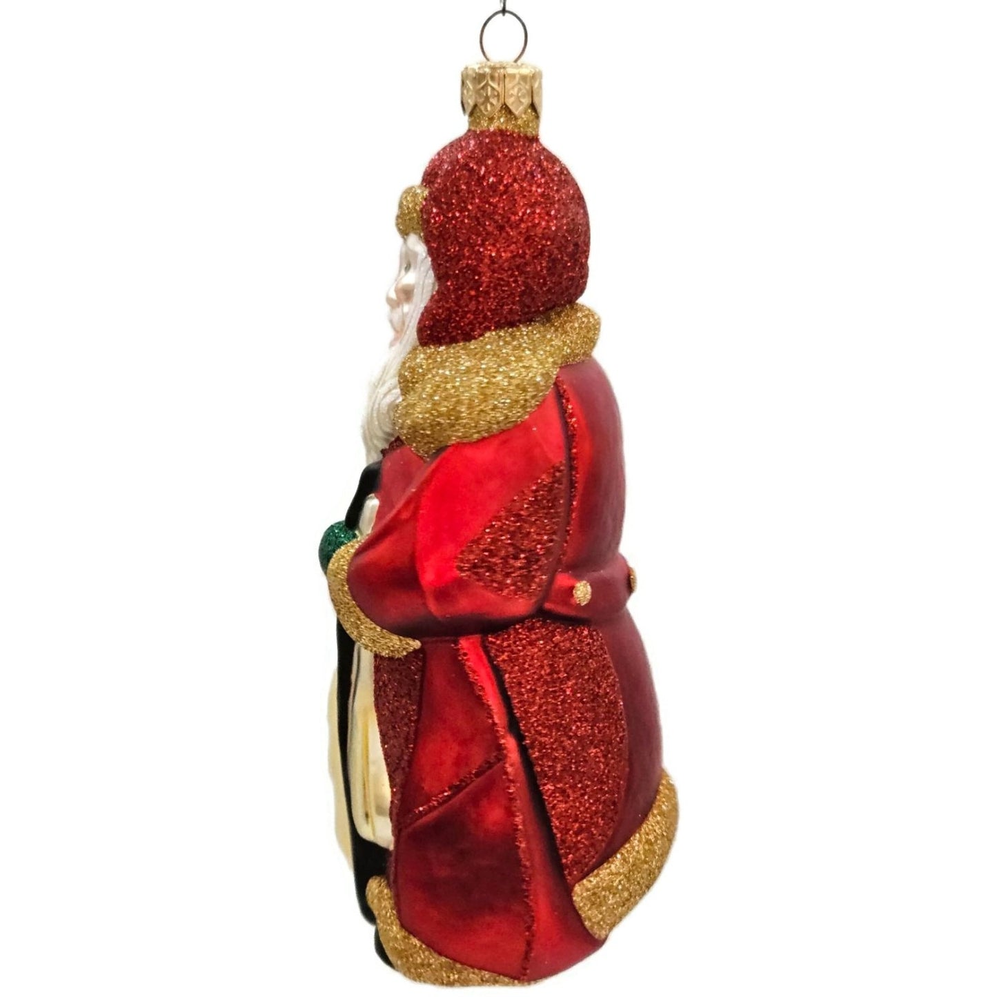 Patricia Breen Cubist Santa Claus Red Gold Accent Cubism Art Christmas Ornament