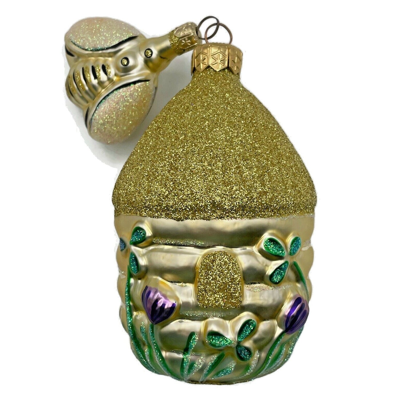 Patricia Breen Clover Beeskep and Bee Glittered Wings Spring Christmas Ornament