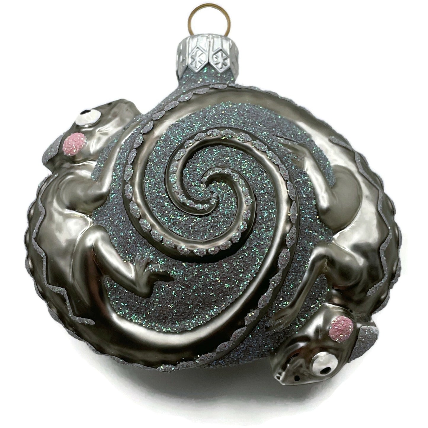 Patricia Breen Once Again For James Platinum Chameleon Christmas Tree Ornament