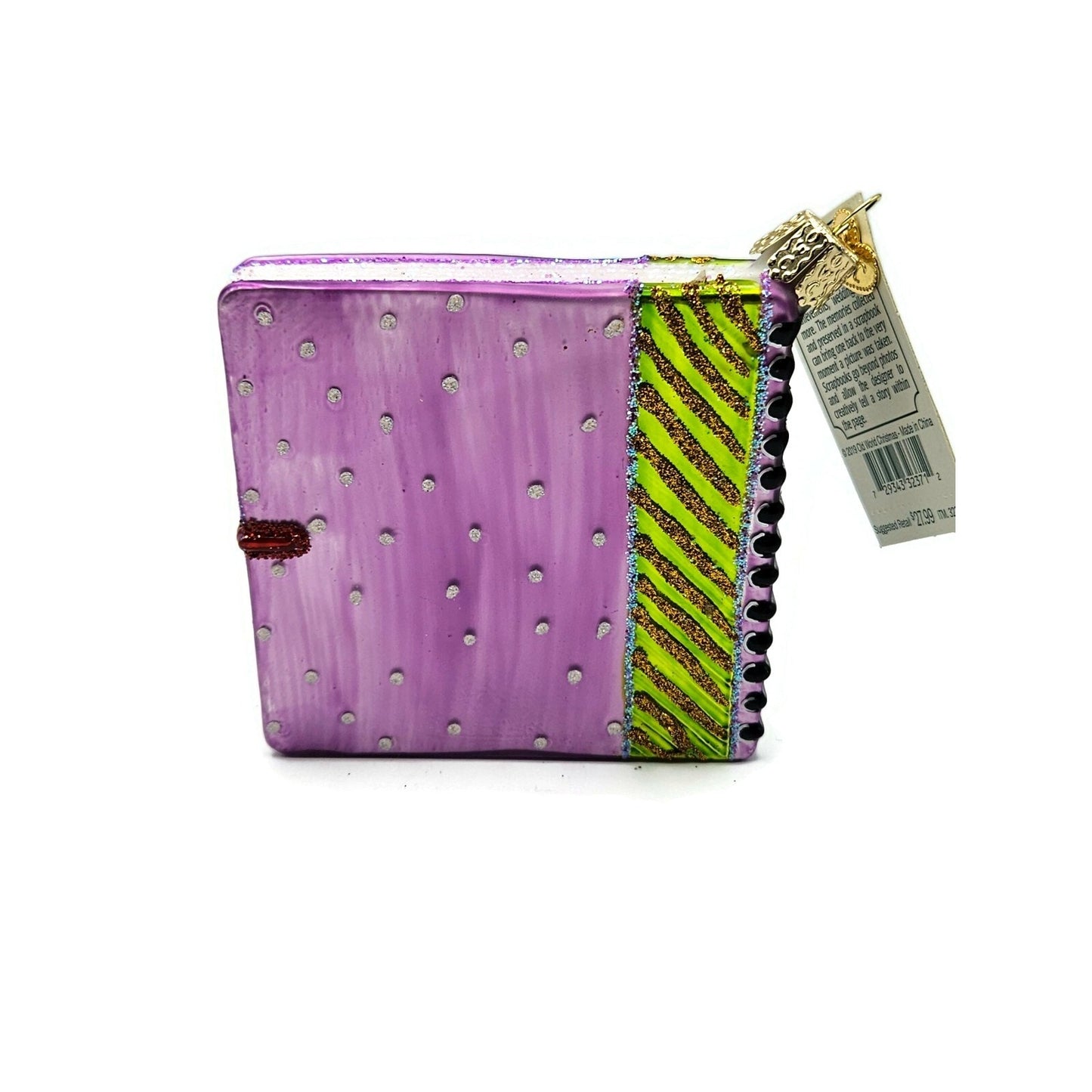 Old World Christmas Scrapbook Dotted Christmas Holiday Tree Ornament OWC 32371