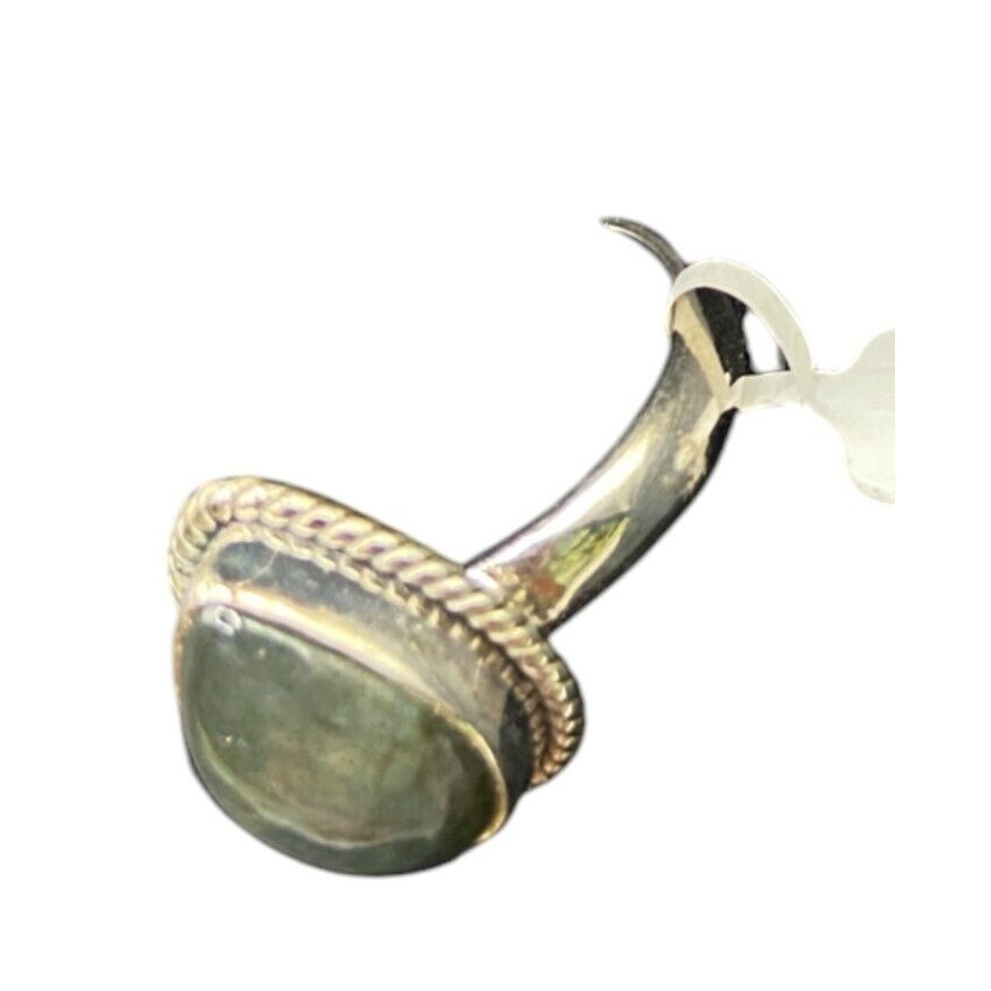 925 Sterling Silver Ring Green Teardrop Labradorite Gemstone Ring Size 6 3/4 NWT