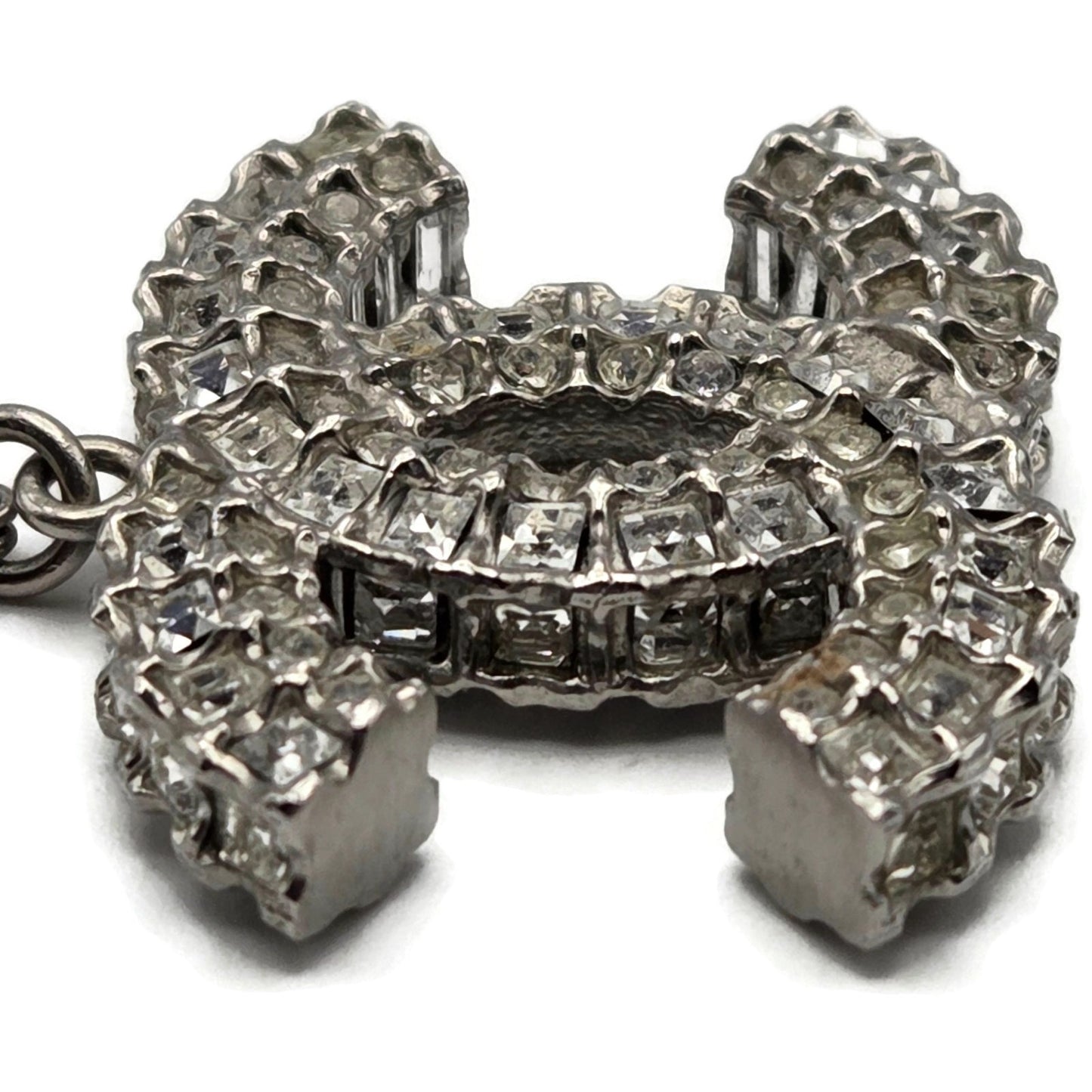 Chanel Crystal CC Logo Pendant Necklace Chanel France Vintage Fashion Jewelry