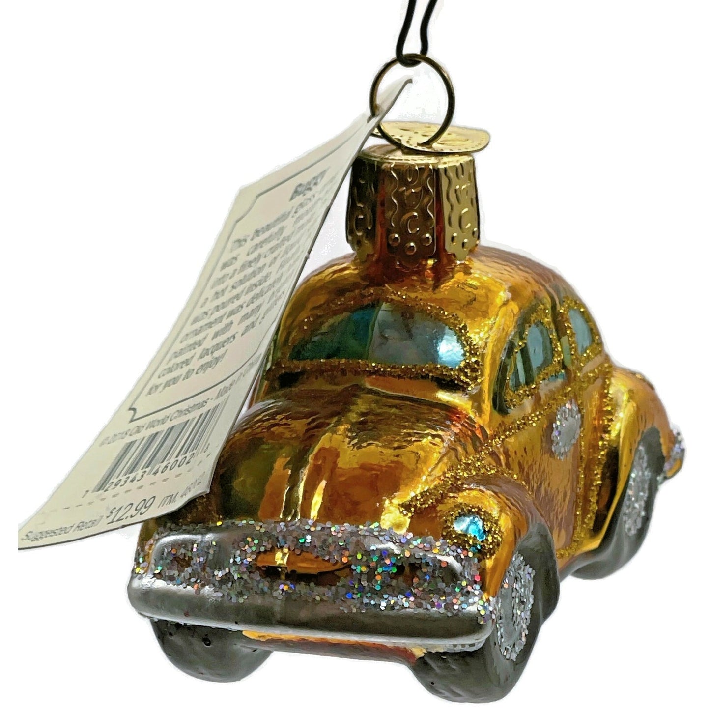 Buggy Car Ornament Gold Vehicle Glittered OWC Old World Christmas Tree Decor