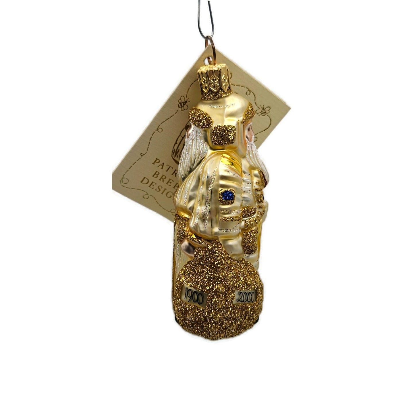 Patricia Breen Miniature Millennium Santa Claus Gold Christmas Tree Ornament