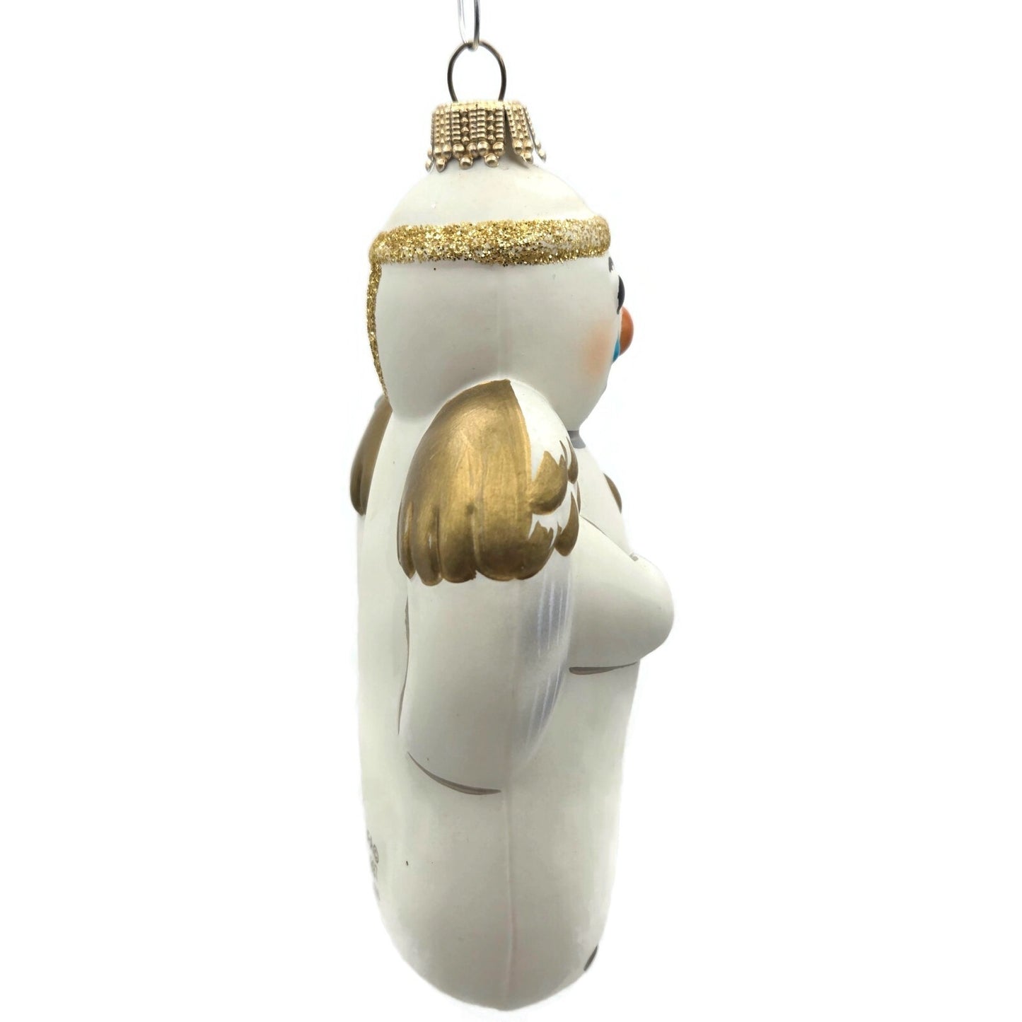 Vaillancourt Snow Angel Ornament Blown Glass Folk Art Christmas Tree Decoration