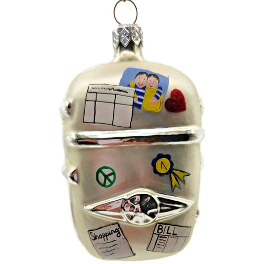 Patricia Breen Grandma Josies Fridge Pearl Heart Ribbon Christmas Tree Ornament