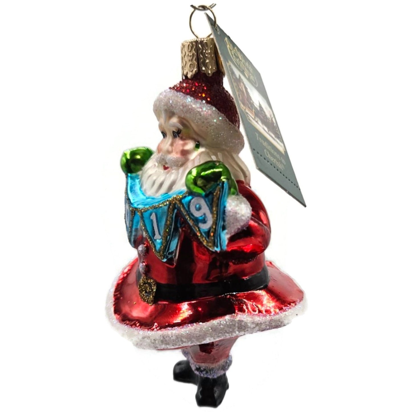 OWC 2019 Jolly Santa Ornament Blown Glass Old World Christmas Holiday Tree Decor