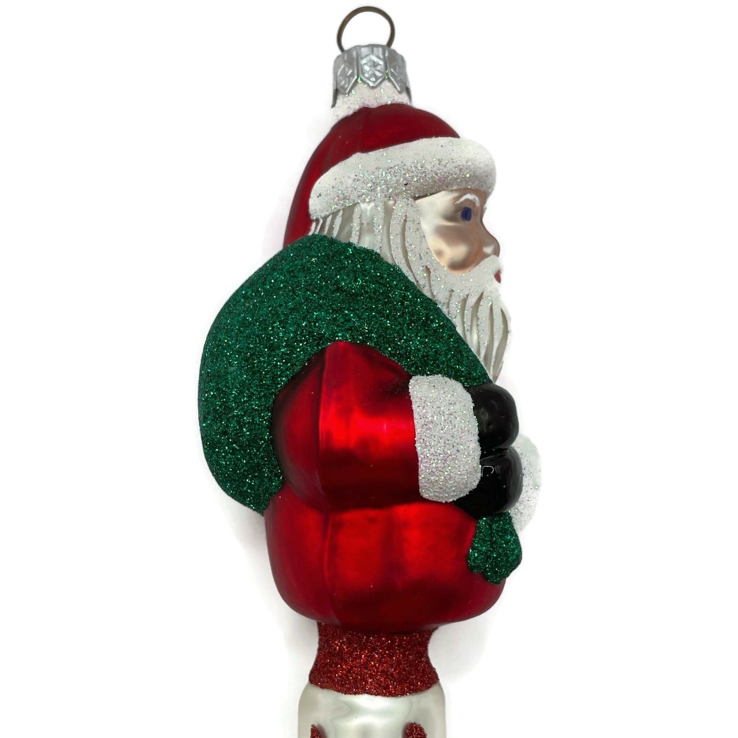 Patricia Breen Spiraling Santa Claus Red Stripes Icicle Christmas Tree Ornament