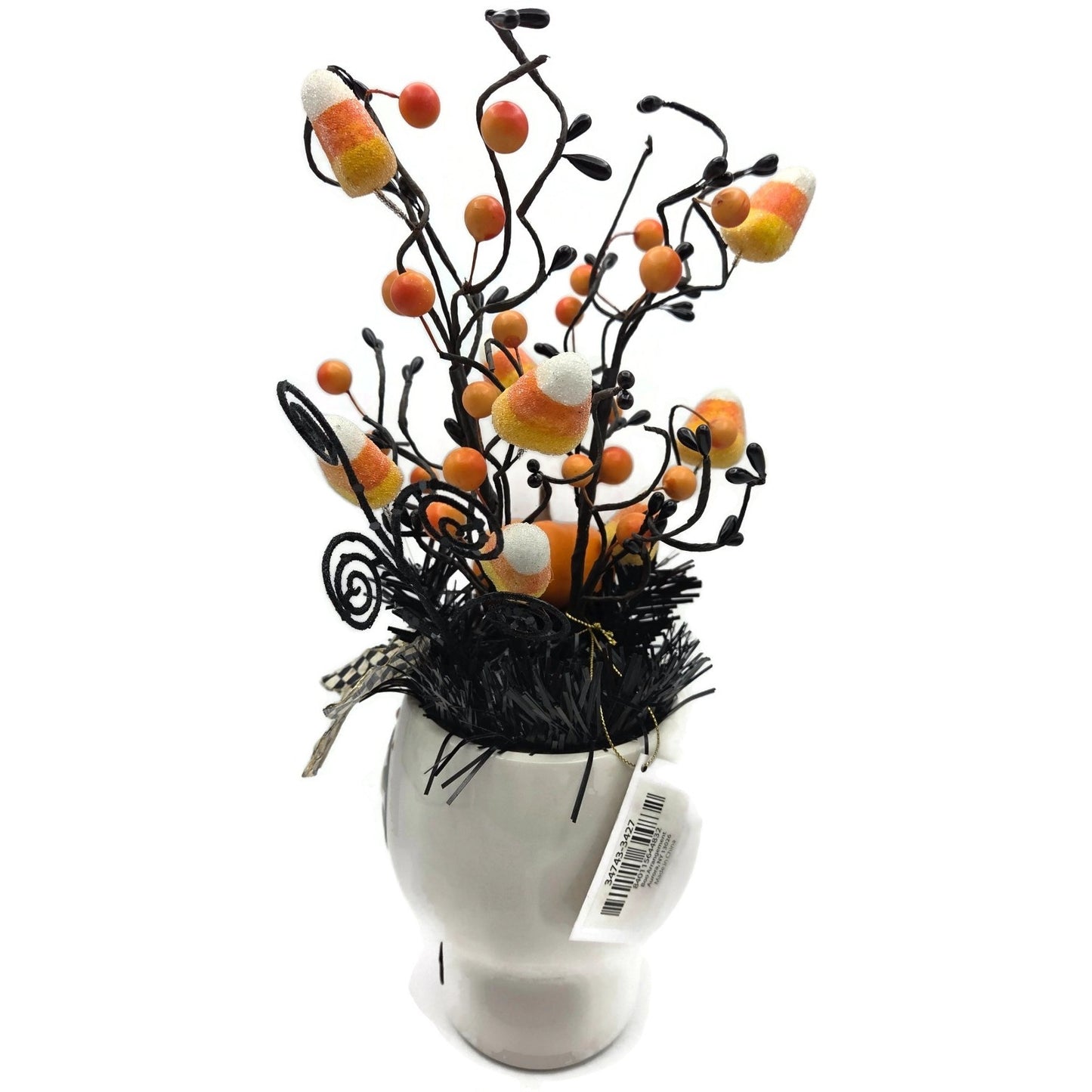 Mackenzie Childs Boo Arrangement Halloween Candy Corn Pumpkin Skull Figurine