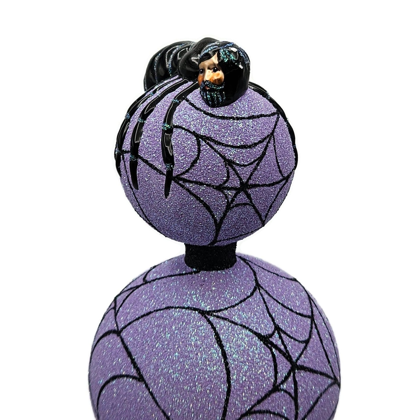 Patricia Breen Webmaster Purple Spider Web Finial Halloween Holiday Tree Topper