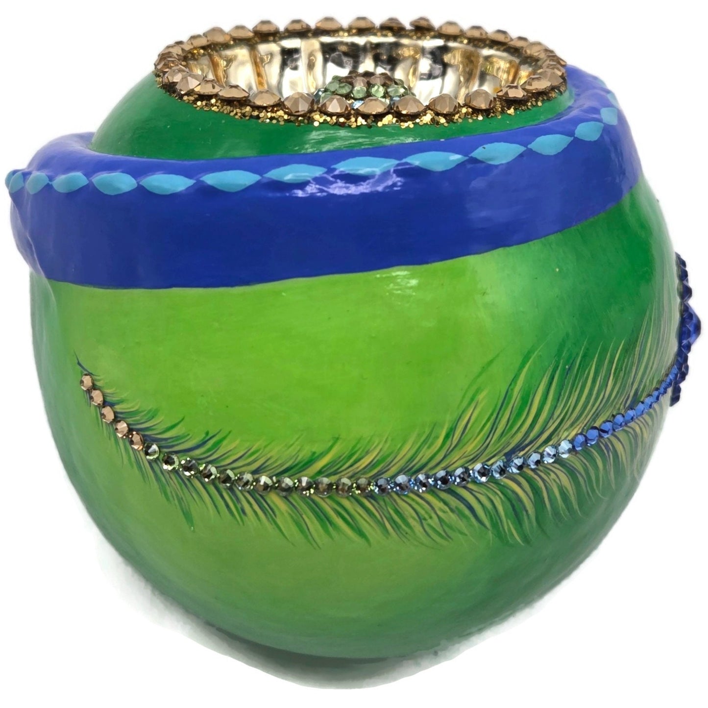 Patricia Breen Happy Holidays Hamish Shades Peacock Chameleon Christmas Ornament