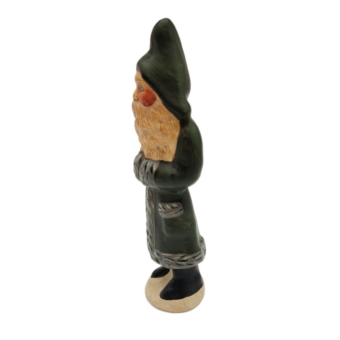 Vaillancourt Belsnickel with Green Coat Tammy Lajoie Signed Chalkware Figurine