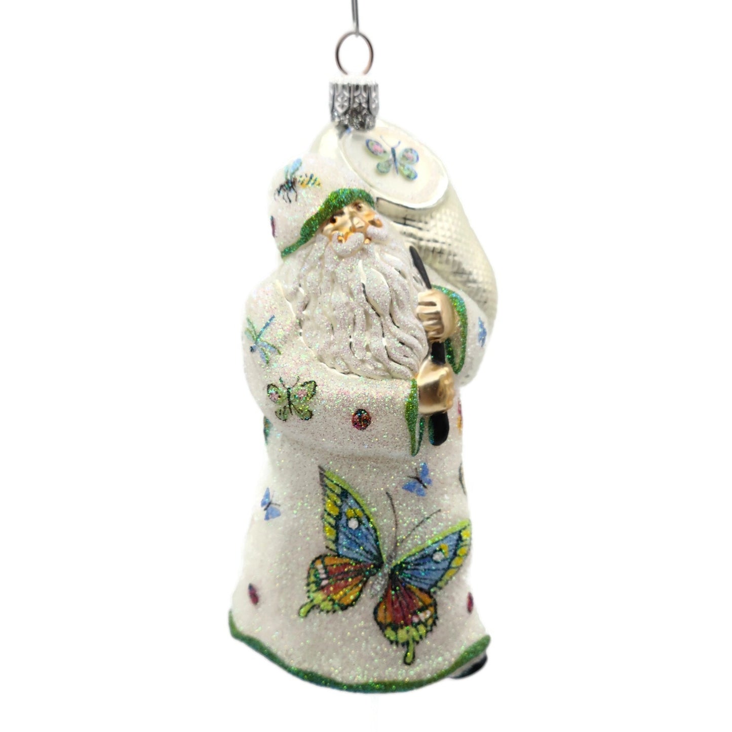 Patricia Breen Santa for Vera Butterflies Glittered Spring Christmas Ornament