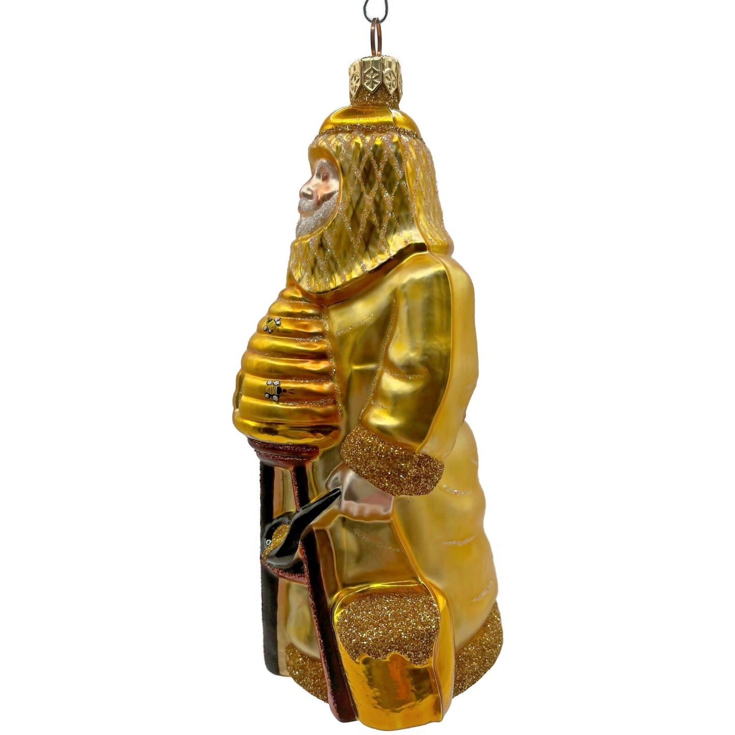 Patricia Breen Beeskeeping Santa Yellow Gold Spring Christmas Tree Ornament