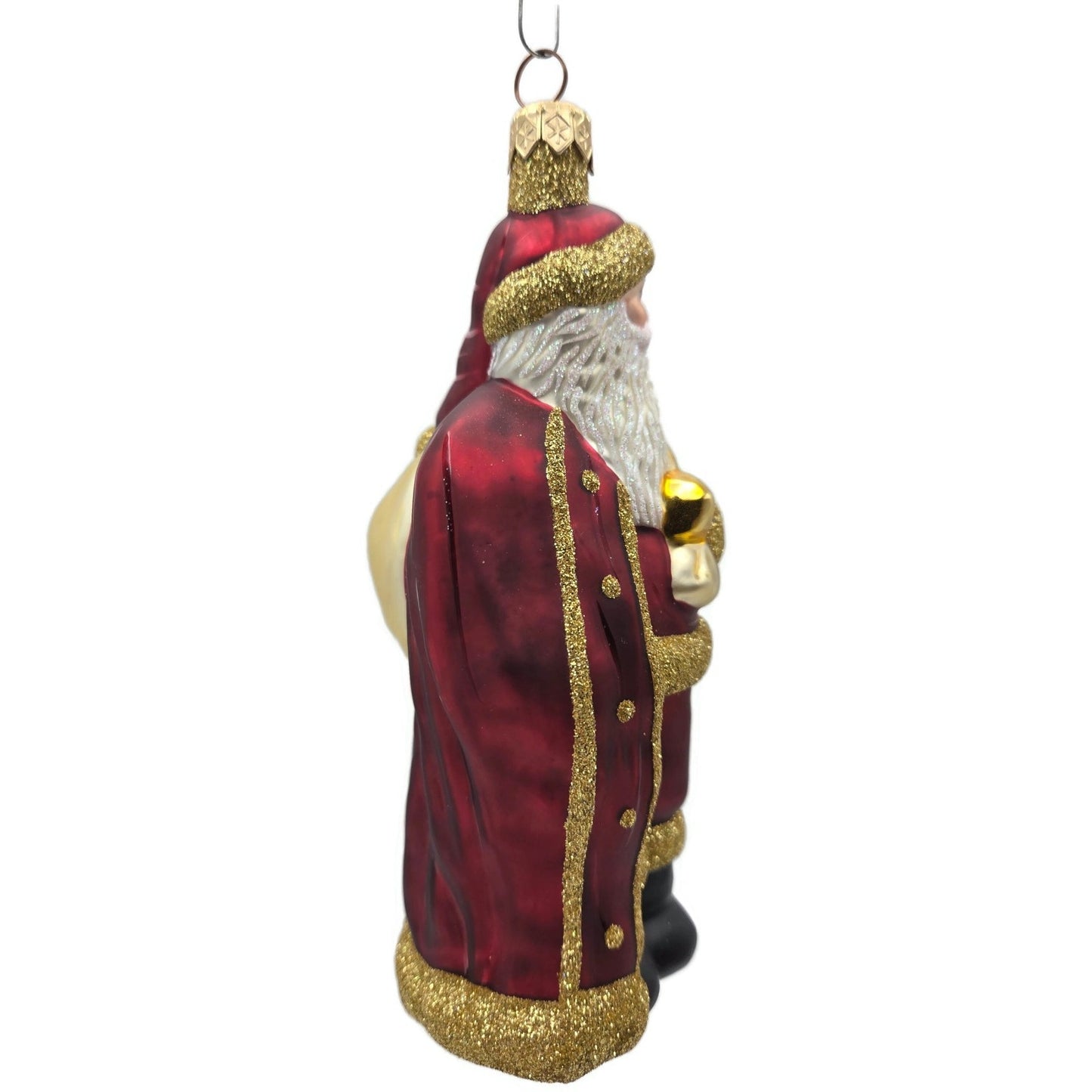Patricia Breen Jordan Santa Claus Bordeaux Gold Christmas Holiday Tree Ornament