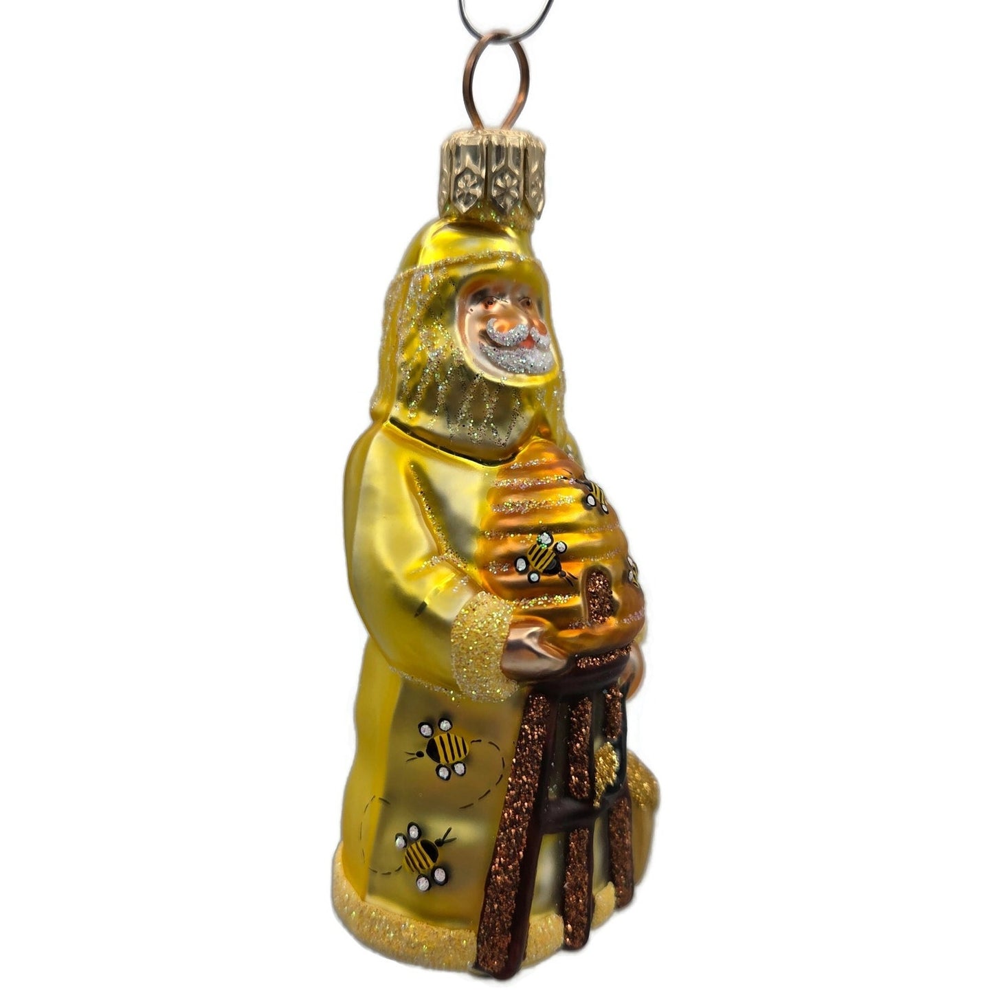 Patricia Breen Miniature Beeskeeping Santa Yellow Spring Christmas Tree Ornament