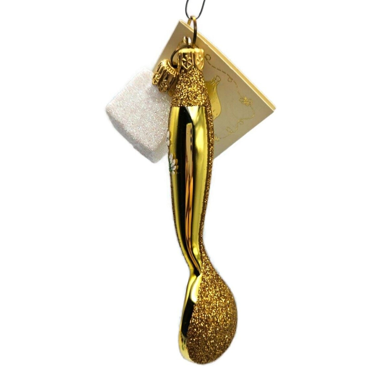 Patricia Breen One Lump or Two Gold Sugar Spoon Christmas Holiday Ornament OOAK