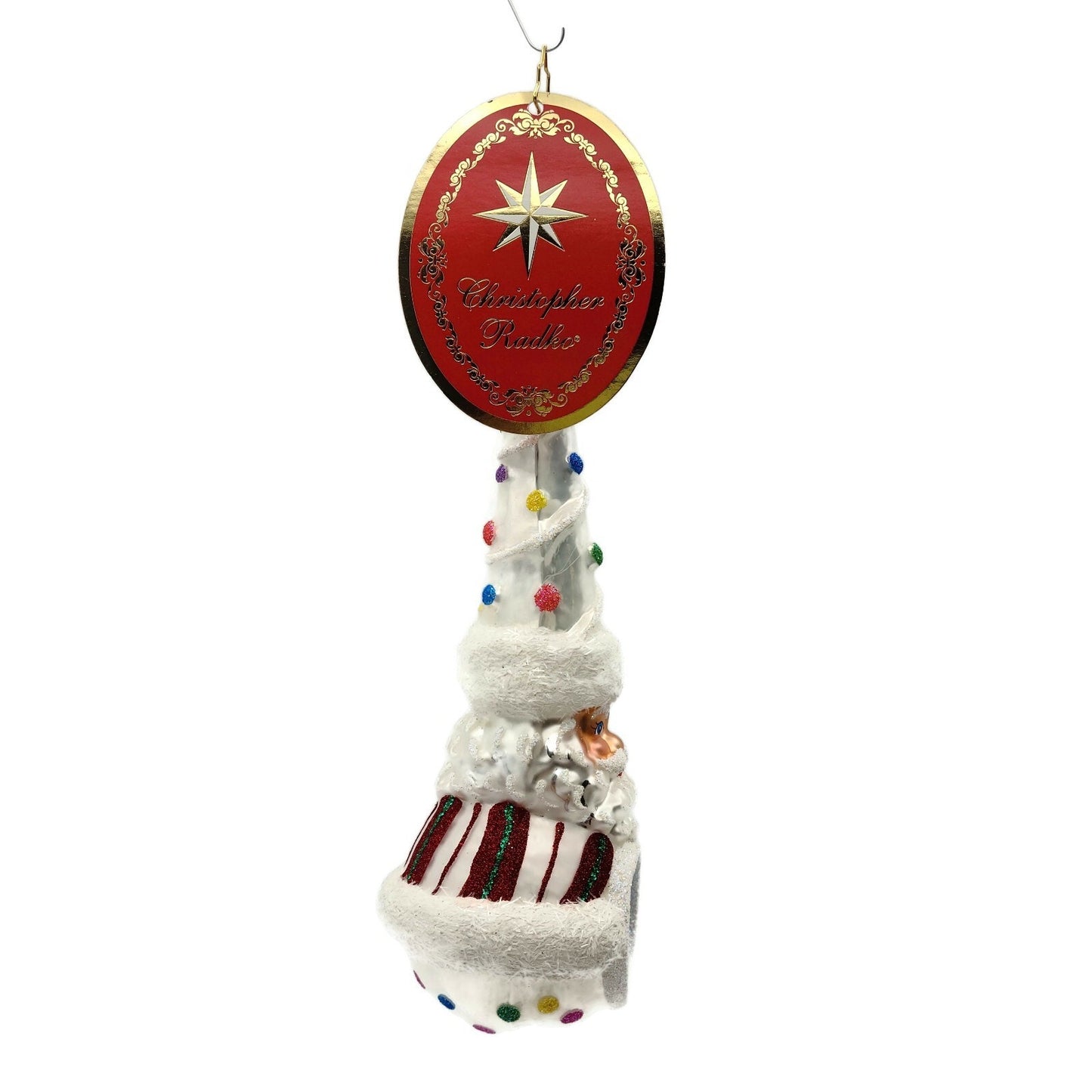 Christopher Radko Candy Dotted Santa Claus Christmas Tree Ornament 1020708