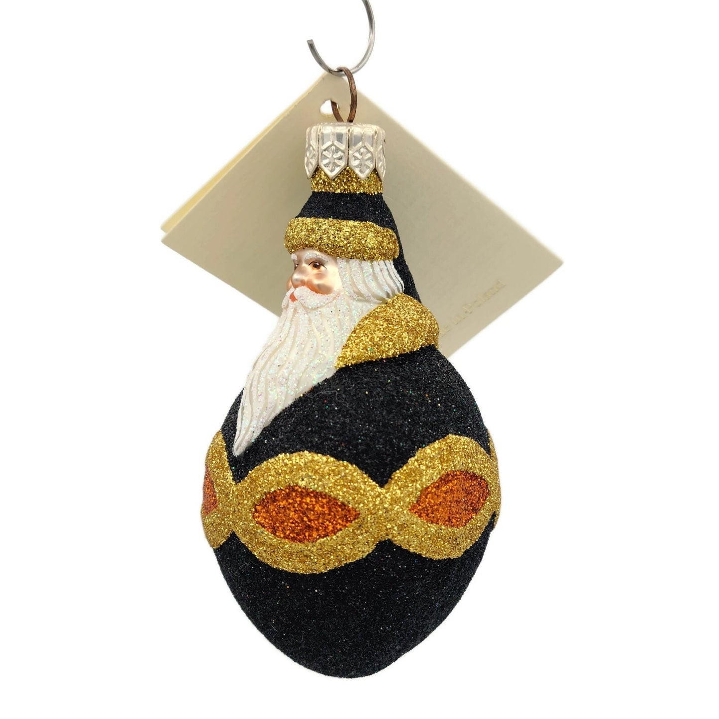 Patricia Breen Miniature Faberge Santa Black Orange Halloween Christmas Ornament