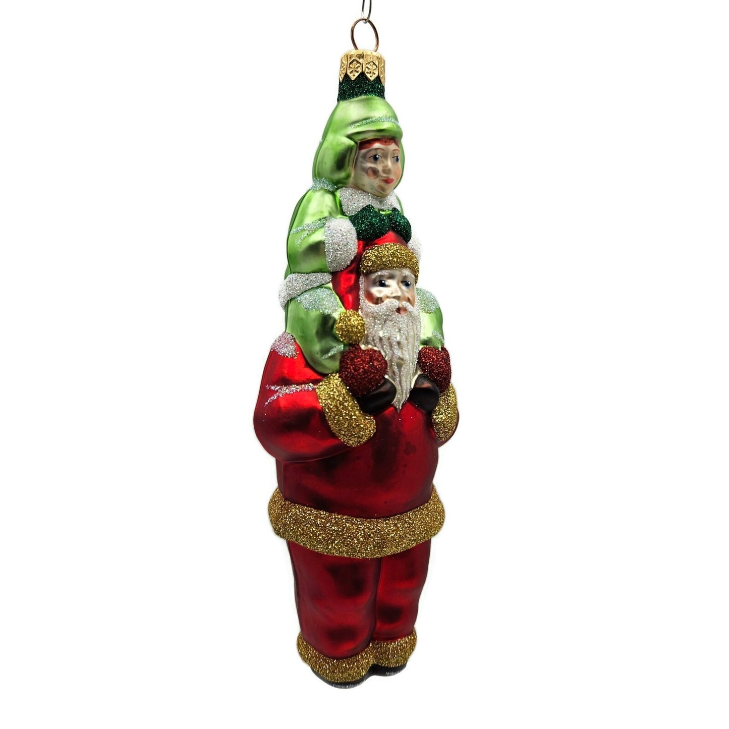 Patricia Breen Carry Me Santa Claus Red Green Christmas Holiday Tree Ornament